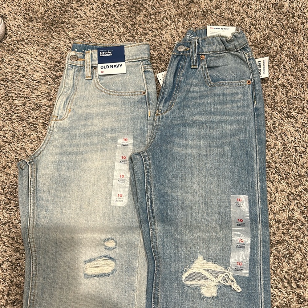 Lots of 2 girls high rise slouchy straight jeans
